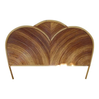 20th Century Boho Chic Rattan Full Headboard For Sale