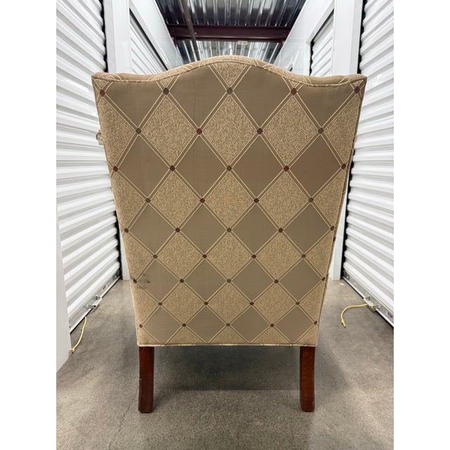 Ethan Allen Ethan Allen Wingback Chair - Traditional Fringe Trim, Cozy Reading Chair, Priced to Sell For Sale - Image 4 of 12