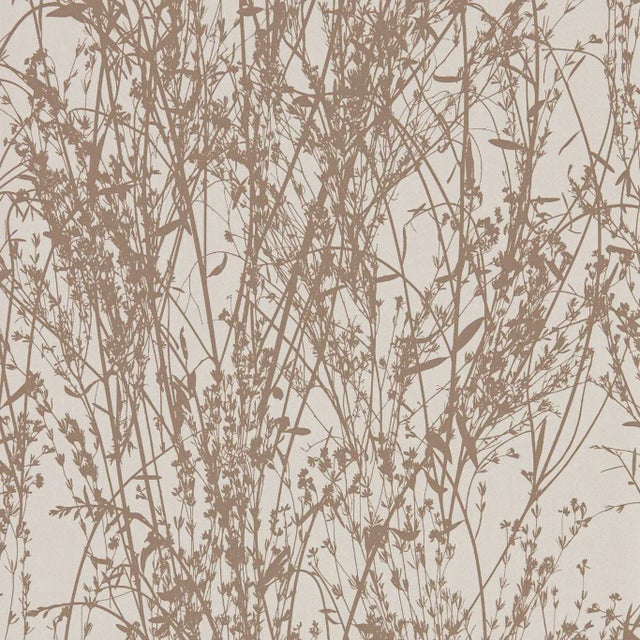 Sanderson Meadow Canvas Wallpaper in Gliver/Linen - a Sample For Sale