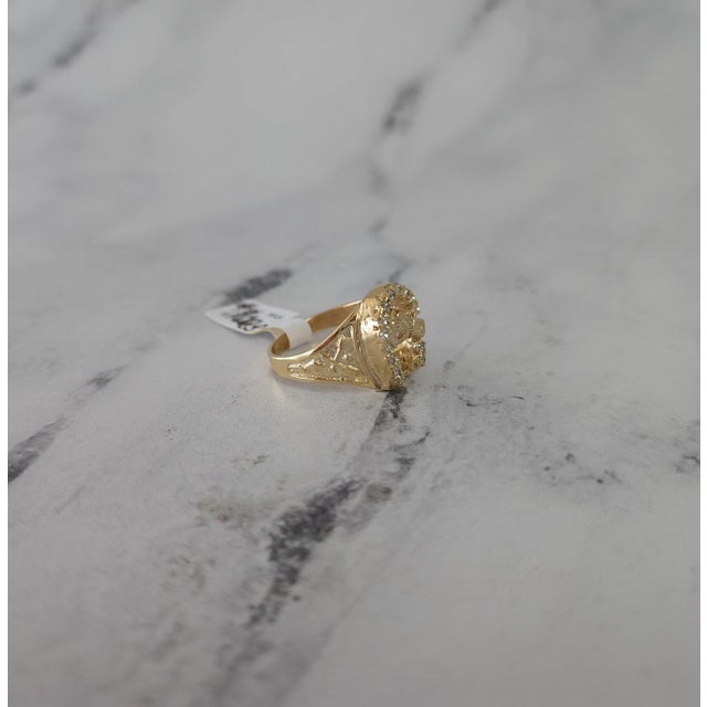 2020s Diamond Horseshoe with Horsehead .33cttw 14k Yellow Gold, Size 9.5 For Sale - Image 5 of 5