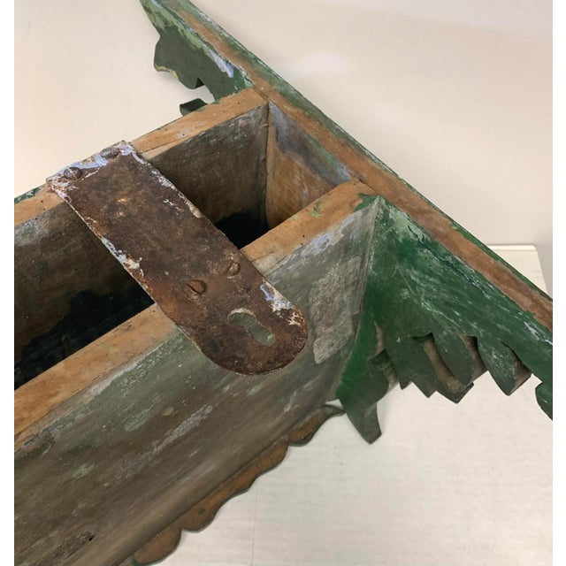 1930s Handmade Kitchen Shelf With Tulip Flowers Folk Art For Sale - Image 9 of 12