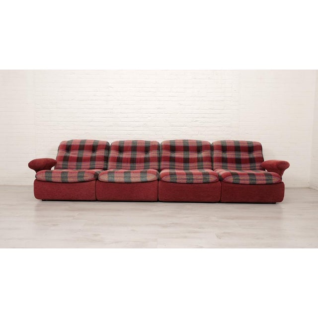 Modular Red Checkered Sofa, 1970s, Set of 4 For Sale - Image 13 of 13