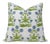 Mughal Linen Pillow Cover in Blue Green, 20x20 Pillow For Sale