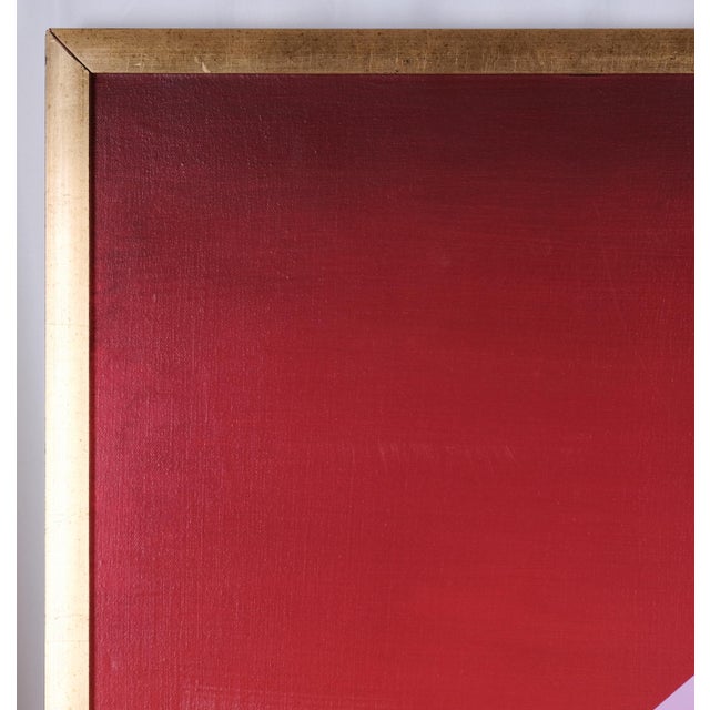 Metal 1985 Kurt Larisch "E-94" Original One of a Kind Painting Gilded Metal Frame Oil on Canvas For Sale - Image 7 of 8