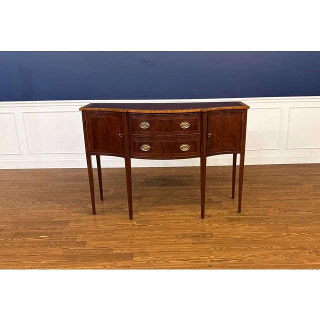 Hepplewhite 56” Hepplewhite Style Sideboard by Leighton Hall - Showroom Sample For Sale - Image 3 of 13