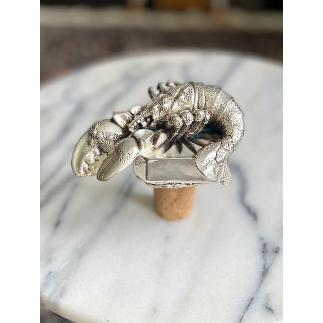 Italian Emyl Seré 20th Century Italian Sterling Figural Lobster Decanter Stopper For Sale - Image 3 of 8