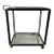 Hollywood Regency Black & Gold-Tone Glass Bar Cart or Tea Cart For Sale