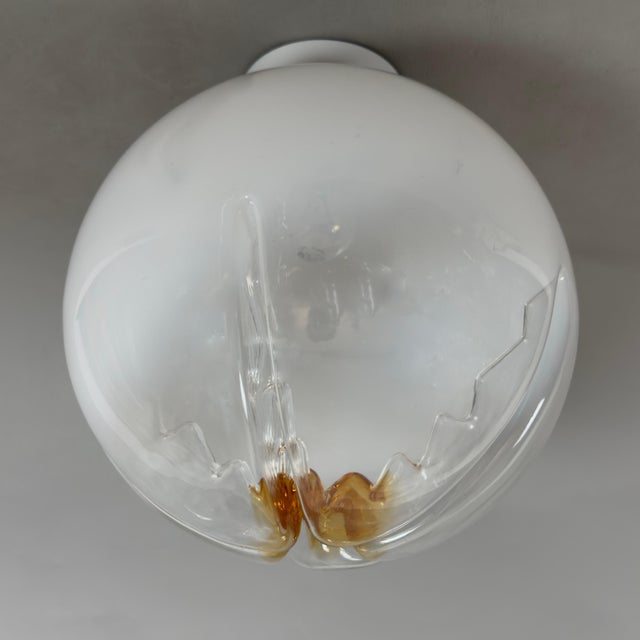 Space Age Sphere Ceiling Lamp in Murano Glass from Mazzega, 1970s For Sale - Image 6 of 11