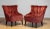 Set of 20th Century Napoleon III Armchairs in Velvet Jacquard Tone-on-Tone Brick For Sale - Image 3 of 12
