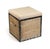 2020s Faye Burlap/Oak Tufted Top Storage Cube For Sale - Image 5 of 5