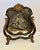 Napoleon III Tabletop Vanity Mirror Crafted from black lacquered or papier-mâché with intricate floral and gilt hand-...