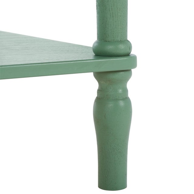Wood Heaven Scalloped 1 Top Drawer Accnt Table in Sage Green For Sale - Image 7 of 10