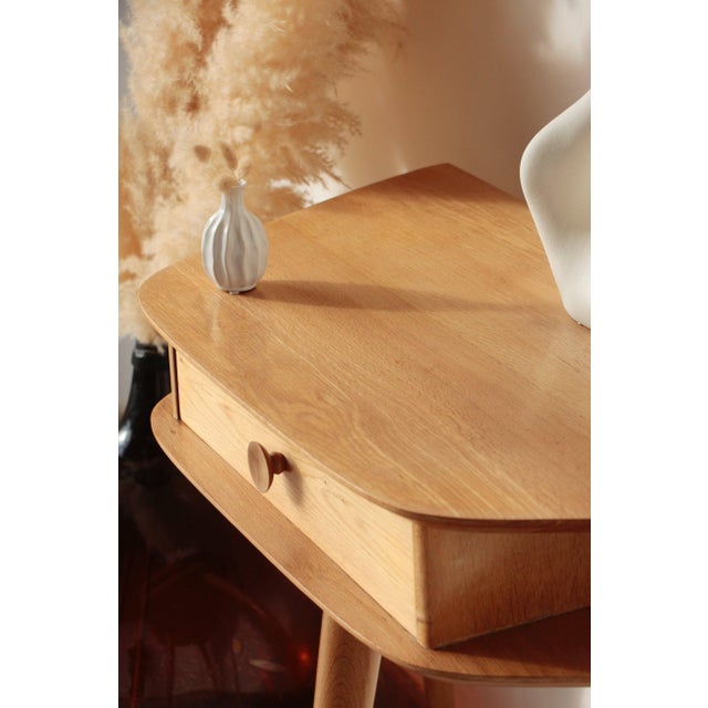 Vintage Oak Tripod Console Table, 1960s For Sale - Image 14 of 18