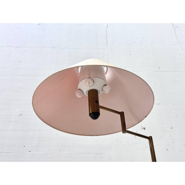 Brass Floor Lamp with Fabric Shade, 1990s For Sale - Image 12 of 16