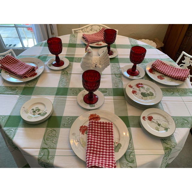 Vintage Red Geranium Dish Set of 19 Pieces For Sale - Image 9 of 12