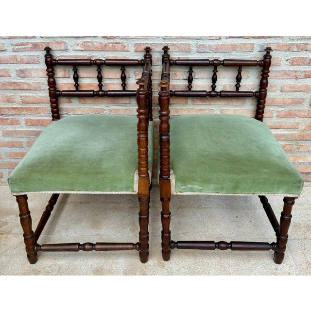 Mid-Century French Corner Chairs, 1940s, Set of 2 For Sale - Image 17 of 18