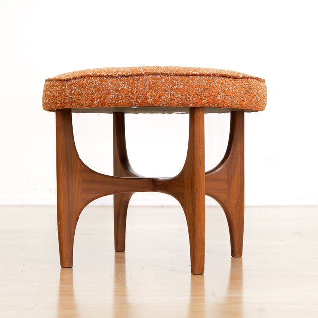 This vintage 'astro' vanity stool was by designed by VB Wilkins for G Plan during the 1960s. Produced in solid afromosia...