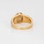 1980s 80s Portuguese Ring Diamond Fluted Mother of Pearl 19k Yellow Gold Jewelry 6.5 For Sale - Image 5 of 7