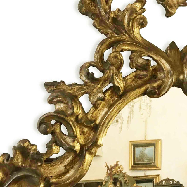 Gilded Carved Wooden Mecca Mirrors, Set of 2 For Sale - Image 6 of 7