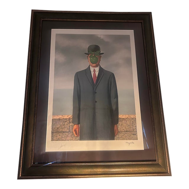 1990s Rene Magritte’s Limited and Number Lithograph of ‘Son of Man’ Matted and Framed For Sale