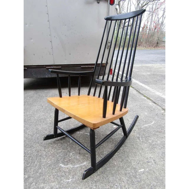 Ebonized Vintage Modern Style Rocker For Sale - Image 11 of 11