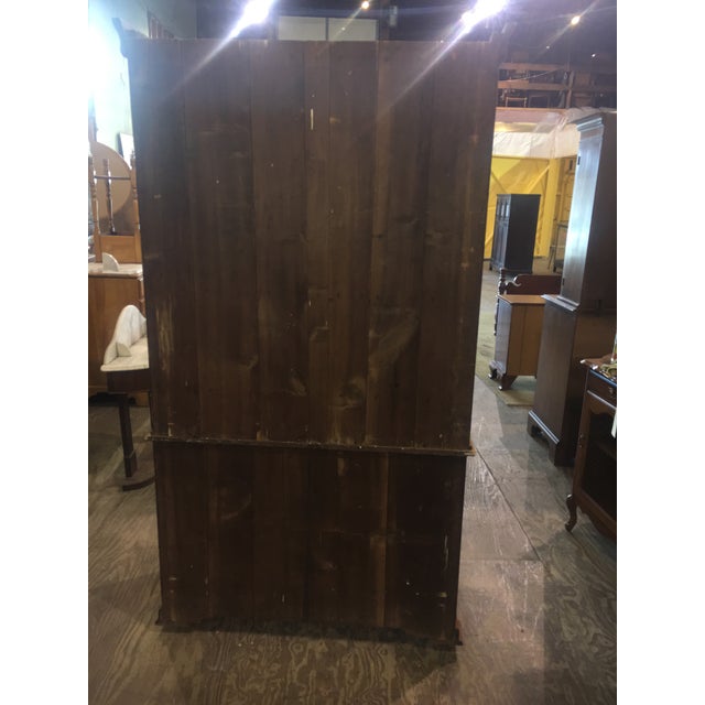 Tan Antique Oak & Walnut 2 Piece Drop Front Secretary Bookcase For Sale - Image 8 of 11