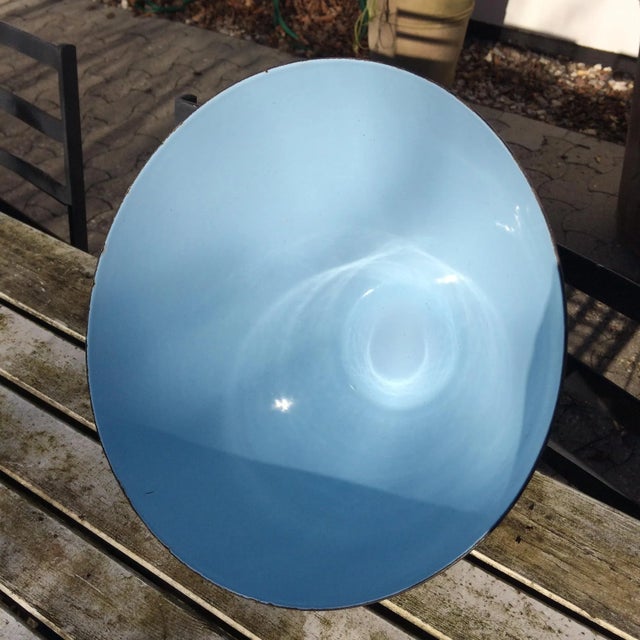 Black Vintage Enamel Krenit Bowl in Black & Light blue by Herbert Krenchel, 1953 For Sale - Image 8 of 10