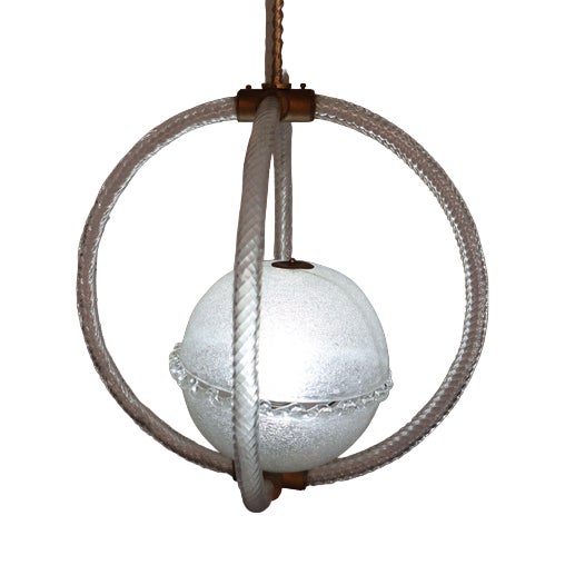 Murano Glass Chandelier by Barovier & Toso, 1940s For Sale