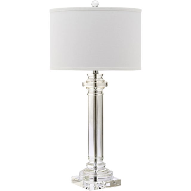 30-Inch H Crystal Column Table Lamp - Clear For Sale In Philadelphia - Image 6 of 6