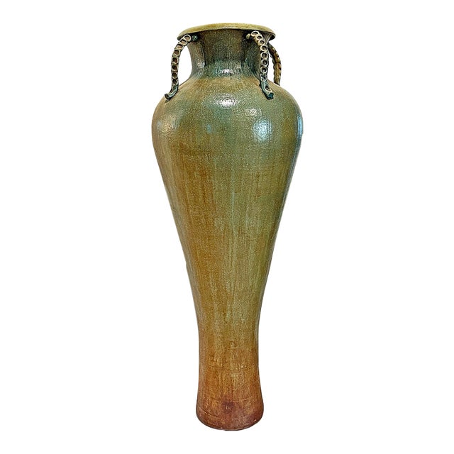 Custom Made California Ceramic Standing Vase For Sale