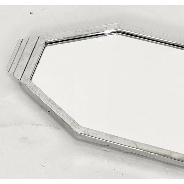 Art Deco Art Deco Octagonal Mirrored Glass Tray With Chrome Surround From England For Sale - Image 3 of 10