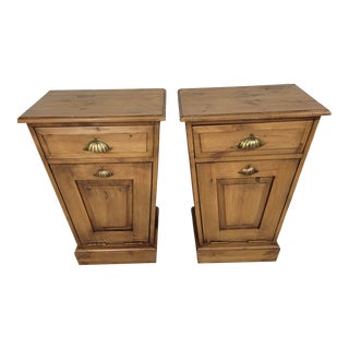 Pair of Pine Nightstands Made in Uk For Sale