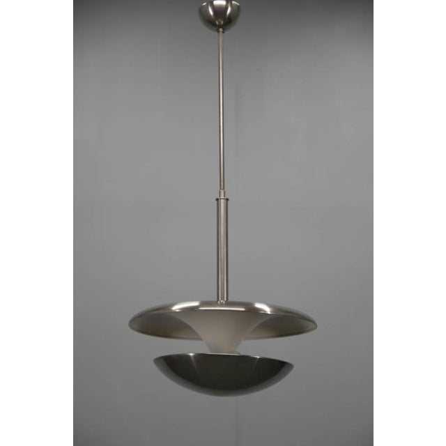 Bauhaus Nickel Pendant Light by Franta Anyz for Ias, 1920s For Sale - Image 4 of 16
