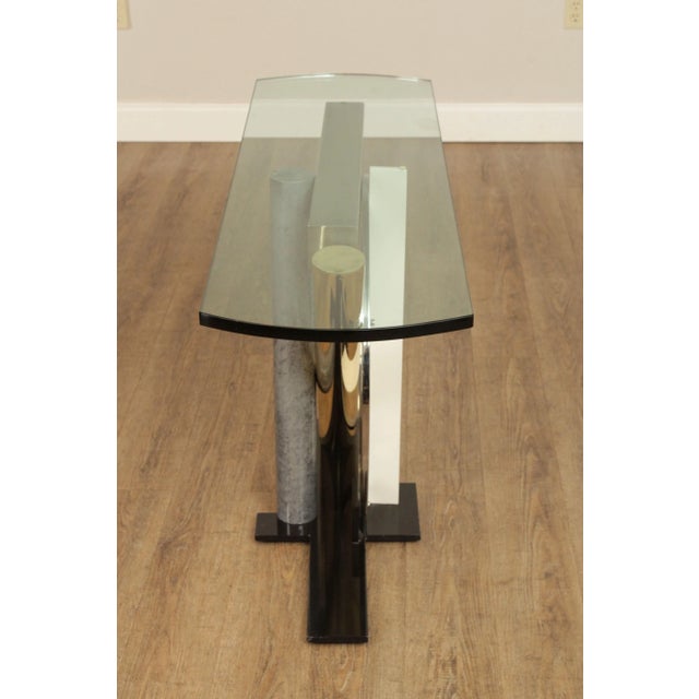 Kaizo Oto For Design Institute of America Post Modern Mixed Metal Console Table For Sale - Image 11 of 13