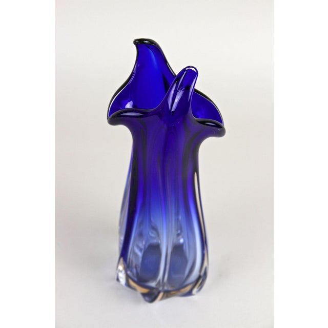 Mid-Century Modern Blue Murano Glass Vase, Italy, 1970 For Sale - Image 11 of 18
