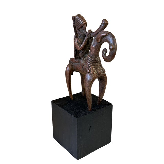 Superb African Dogon Bronze Horseman Cast Handmade Mali 5.75"h For Sale In New York - Image 6 of 6