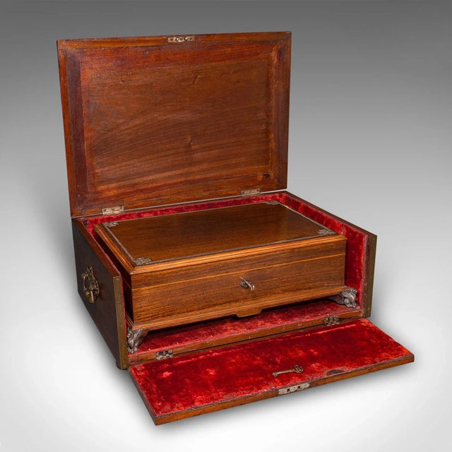 This is an antique presentation insignia box. An Italian, cased medal and epaulette campaign chest, dating to the late...