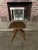 Wood Early 20th Century Antique Solid Oak Small Swivel Up and Down Drafting Stool For Sale - Image 7 of 11