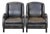 Set of Black Cowhide Leather Chairs For Sale
