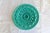 Aqua Large Vintage Turquoise Ceramic Bowl with Openwork Braided Pattern, 1950s For Sale - Image 8 of 8