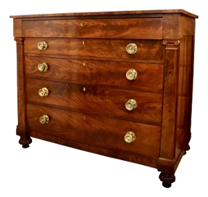Large American Figured Mahogany Chest of Drawers