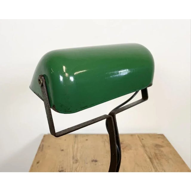 Vintage Green Enamel Bank Lamp from Astral, 1930s For Sale - Image 13 of 18