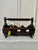 Spanish Revival Solid Wood & Brass Three Wine Bottle Holder For Sale - Image 4 of 12