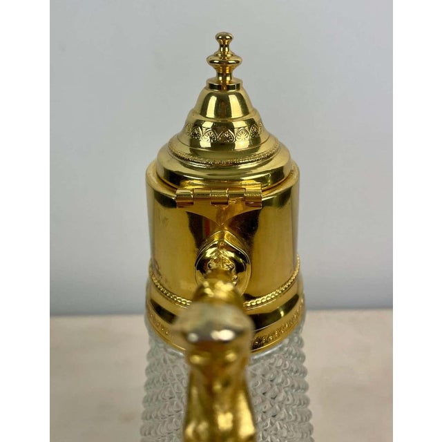 Art Deco Diamond Tip Crystal and Gilt Metal Jug, 1930s For Sale - Image 6 of 14