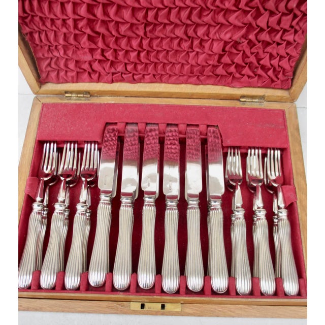 James Dixon & Sons 1900s Dixon Fruit Set in Original Case Circa 1900 - 24 Pieces For Sale - Image 4 of 8