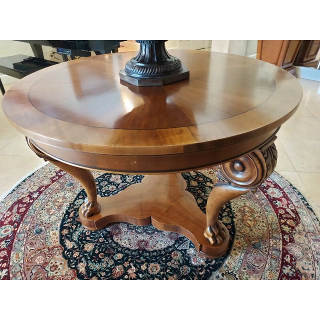 French Country Elegant Round Foyer / Center Table / Console Table For Sale - Image 3 of 5