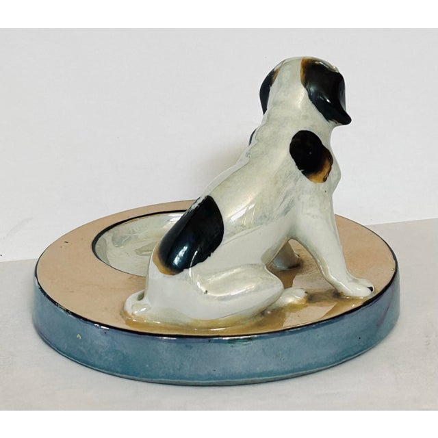 1950s Japanese Lusterware Jack Russell Terrier Catchall For Sale - Image 5 of 10