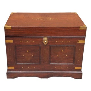 Mid 20th Century Federal Style Brass Inlaid Rosewood Chest For Sale