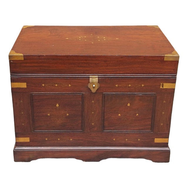 Mid 20th Century Federal Style Brass Inlaid Rosewood Chest For Sale