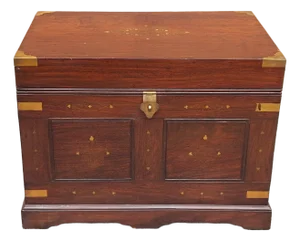 Mid 20th Century Federal Style Brass Inlaid Rosewood Chest